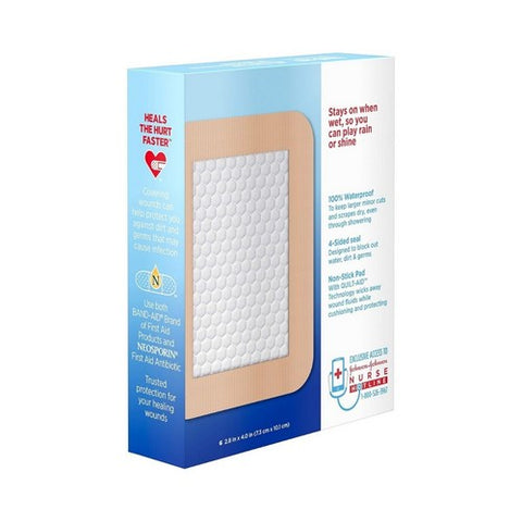 Band-Aid, Water Block Flex Large Adhesive Pad, 6 Count