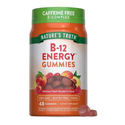 Nature's Truth, B-Energized + B Vitamins, L-Carnitine, Ashwagandha Gummies Natural Grape Peach Flavor, 48 Gummmies