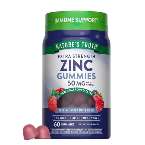 Nature's Truth, Extra Strength Zinc Gummies Natural Mixed Berry, 50 Mg, 60 Gummies