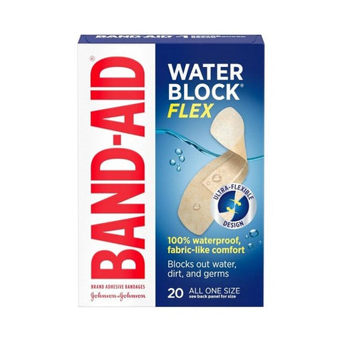 Band-Aid, Water Block Flex All One Size Adhesive Bandages, 20 Count