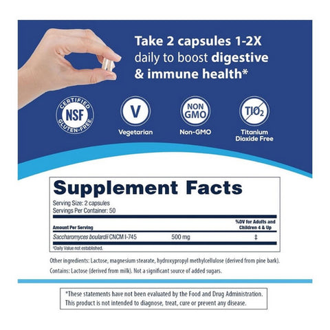 Florastor, Daily Probiotic Supplement, 250 mg, 100 Caps