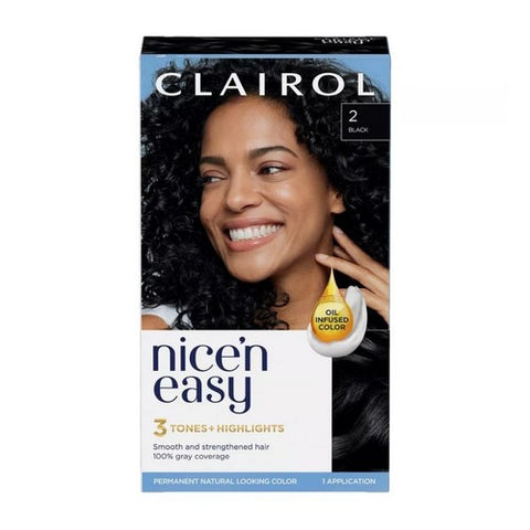 Clairol Nice N Easy, Permanent Haircolor 2 Black, 1 Count