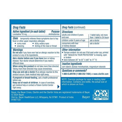 Claritin, Non Drowsy Allergy 24 Hour Relief Tablets, 10 mg, 70 Count