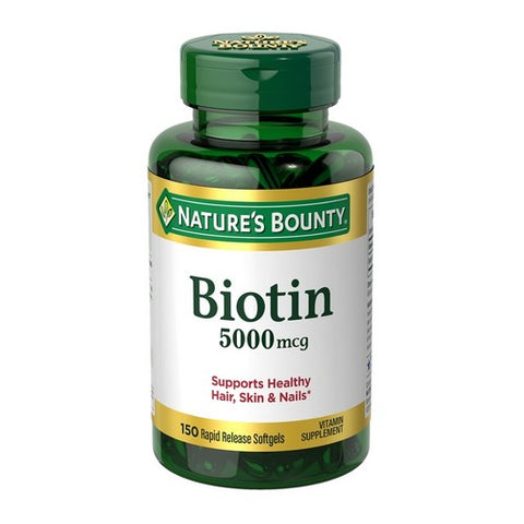 Nature's Bounty, Biotin Vitamin Supplement, 5000 mcg, 150 Softgels