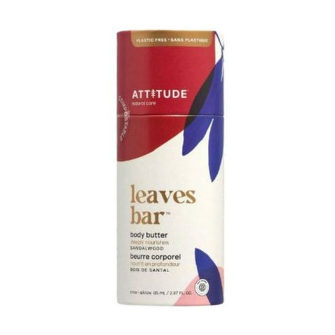 Attitude, Leaves Bar Body Butter Sandalwood, 3 Oz