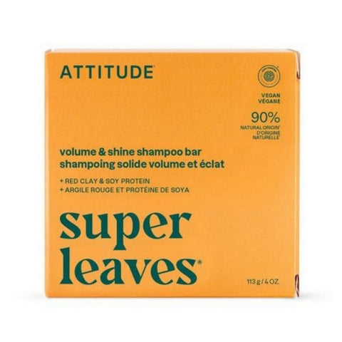 Attitude, Leaves Bar Volume Shampoo Orange Cardamom, 4 Oz