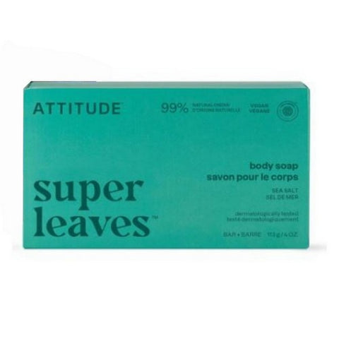 Attitude, Leaves Bar Body Soap Sea Salt, 4 Oz