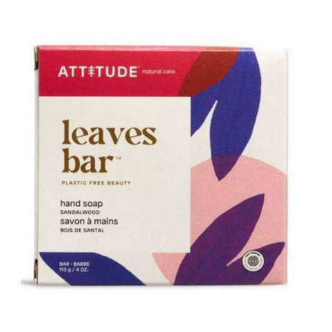 Attitude, Leaves Bar Hand Soap Sandalwood, 4 Oz