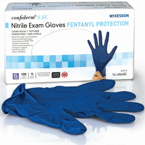 McKesson, Confiderm 6.8C Nitrile Exam Glove Extra Large Blue, Box Of 100