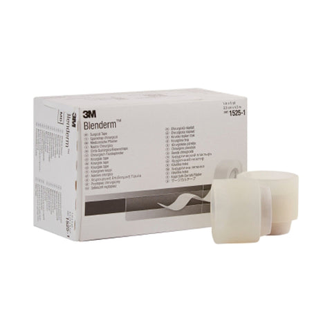 3M, Blenderm Plastic Medical Tape 1 Inch x 5 Yard Transparent, Box Of 12