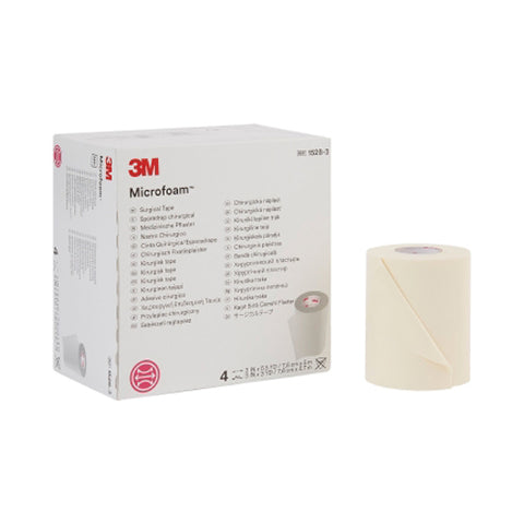 3M, Microfoam Foam / Acrylic Adhesive Medical Tape 3 Inch x 5-1/2 Yard White, Box Of 4