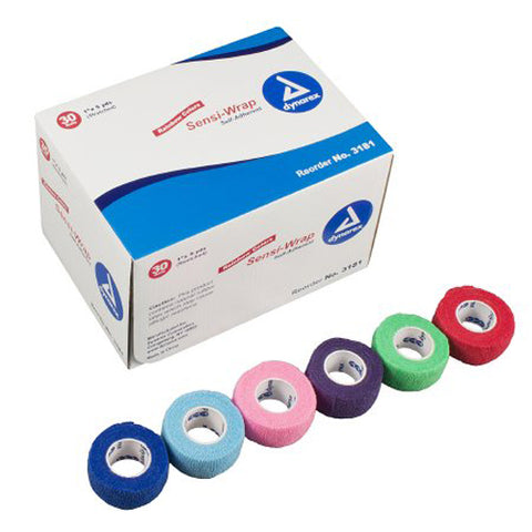 Dynarex, Sensi-Wrap Self-adherent Closure Cohesive Bandage 1 Inch x 5 Yard, 1 Roll