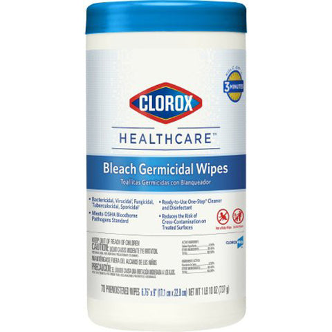 Lagasse, Clorox Healthcare Surface Disinfectant Cleaner Chlorine Scent Nonsterile 6.75 X 9 Inch Canister, Box Of 1