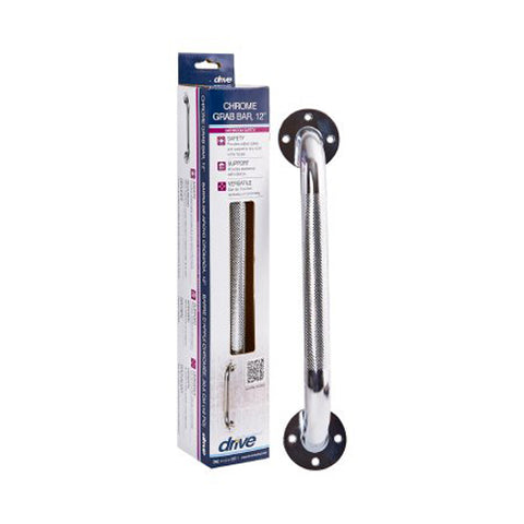 Drive Medical, drive Chrome Knurled Grab Bar 12", Count of 3