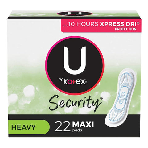 U By Kotex, Security Maxi Pad Heavy Absorbency, Pack Of 22
