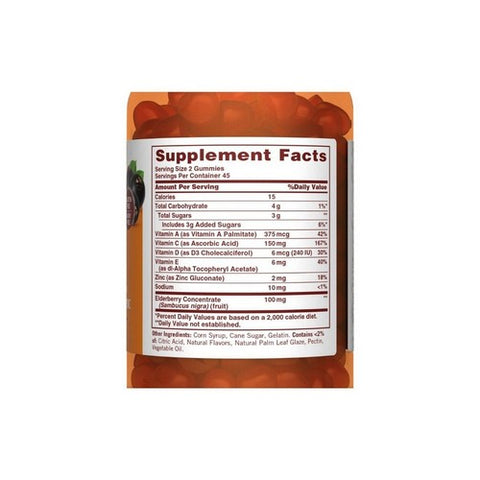 Sundown Naturals, Sundown Elderberry Gummies, 90 Count
