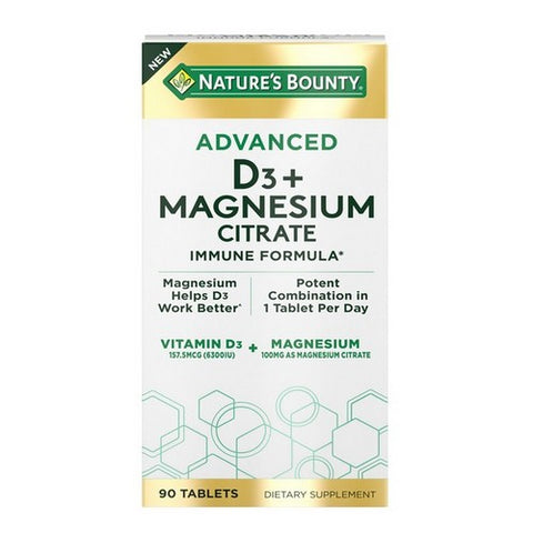 Nature's Bounty, Advanced Vitamin D + Magnesium, 90 Count