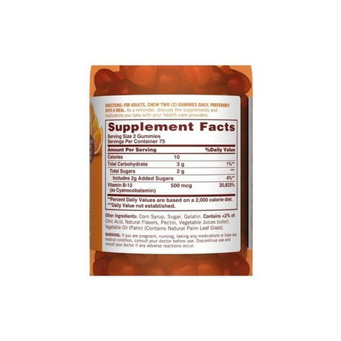 Sundown Naturals, B12 Value Size Gummies, 500 mcg, 150 Count