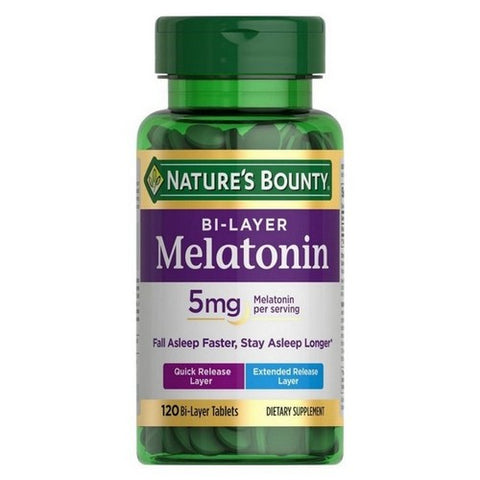 Nature's Bounty, Bi Layer Melatonin, 5 mg, 120 Count