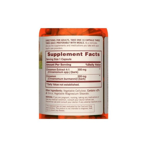 Sundown Naturals, Cinnamon, 1500 mg, 200 Count