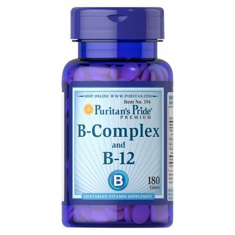 Puritan's Pride, Vitamin B-Complex and Vitamin B-12, 180 Tablets