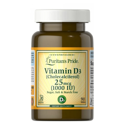 Puritan's Pride, Vitamin D3 1000, 90 Tablets