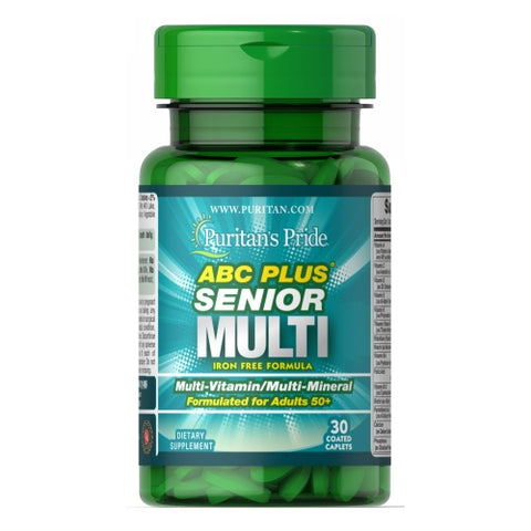 Puritan's Pride, ABC Plus Senior Multivitamin Multi-Mineral Formula with Zinc, 30 Caplets