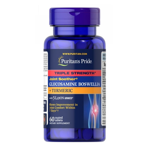 Puritan's Pride, Triple Strength Joint Soother Glucosamine Boswellia + Turmeric, 60 Tablets