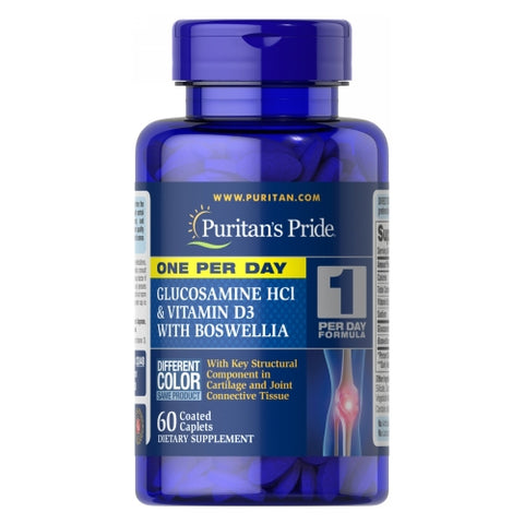 Puritan's Pride, One Per Day Glucosamine Vitamin D3 & Boswellia, 60 Caplets