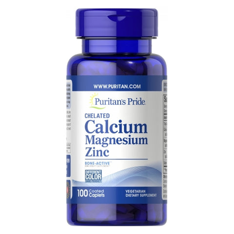 Puritan's Pride, Chelated Calcium Magnesium Zinc, 100 Caplets