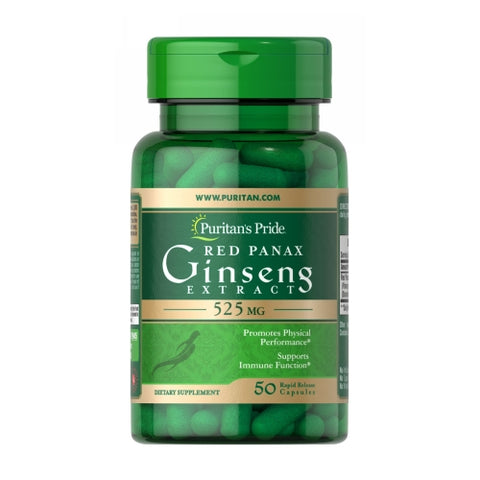 Puritan's Pride, Red Panax Ginseng Extract, 525 mg, 50 Capsules