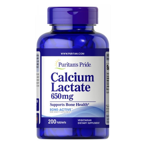 Puritan's Pride, Calcium Lactate, 650 mg, 200 Tablets