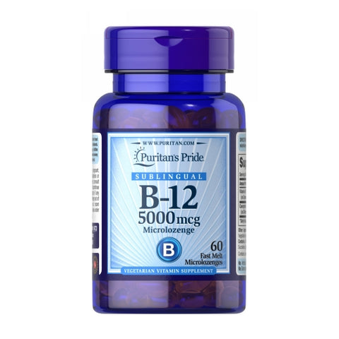 Puritan's Pride, Vitamin B-12 5000 mcg Sublingual, 60 Microlozenges
