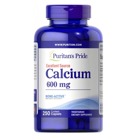 Puritan's Pride, Calcium, 600 mg, 250 Coated Caplets
