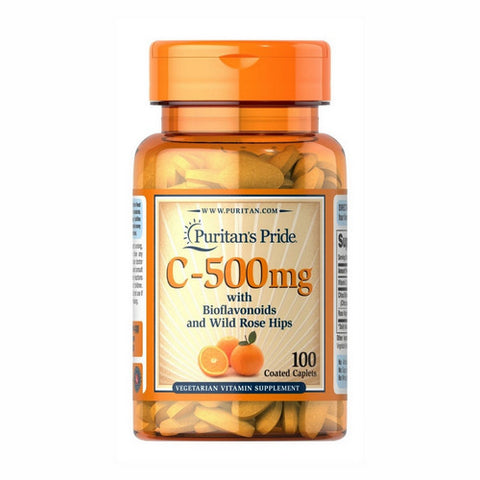 Puritan's Pride, Vitamin C with Bioflavonoids & Rose Hips, 500 mg, 100 Caplets