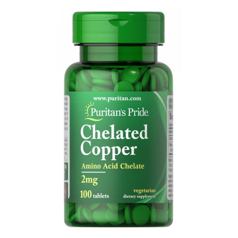 Puritan's Pride, Copper Chelate, 2 mg, 100 Tablets