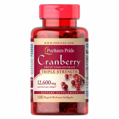 Puritan's Pride, Triple Strength Cranberry Fruit Concentrate, 12600 mg, 100 Softgels