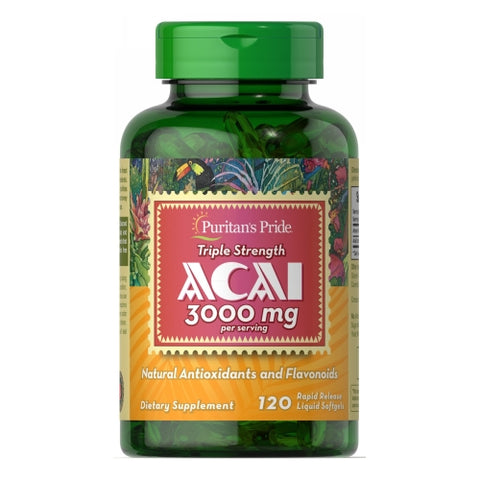 Puritan's Pride, Triple Strength Acai, 3000 mg, 120 Softgels