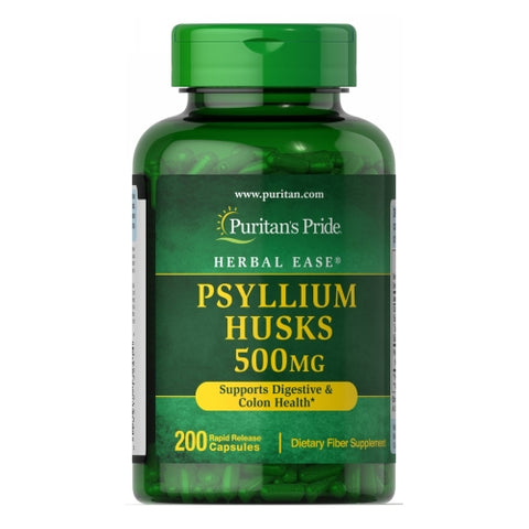 Puritan's Pride, Psyllium Husks, 500 mg, 200 Capsules