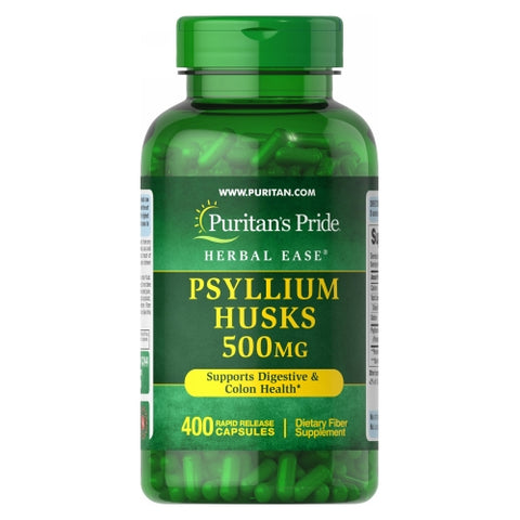 Puritan's Pride, Psyllium Husks, 500 mg, 400 Capsules