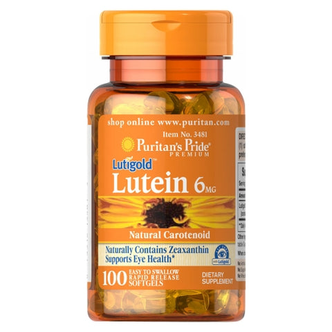 Puritan's Pride, Lutein with Zeaxanthin, 6 mg, 100 Softgels