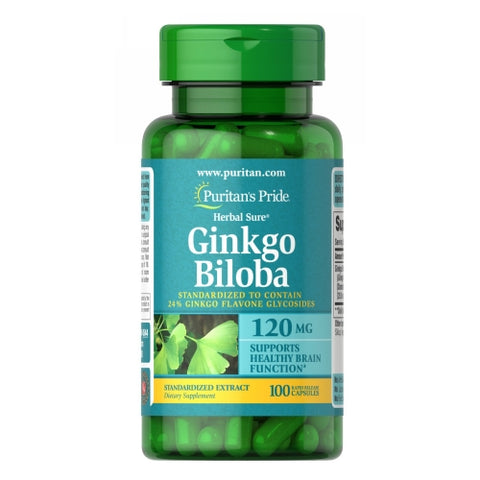 Puritan's Pride, Ginkgo Biloba Standardized Extract, 120 mg, 100 Capsules