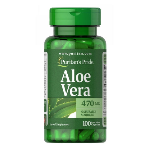 Puritan's Pride, Aloe Vera, 470 mg, 100 Capsules