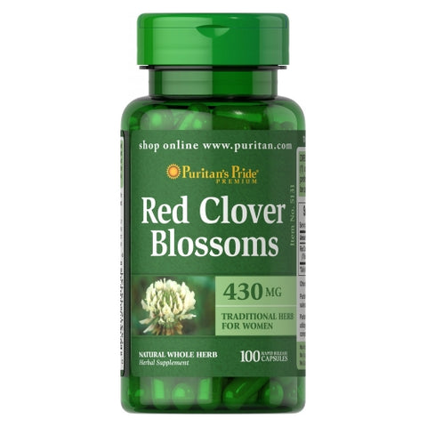 Puritan's Pride, Red Clover Blossoms, 430 mg, 100 Capsules