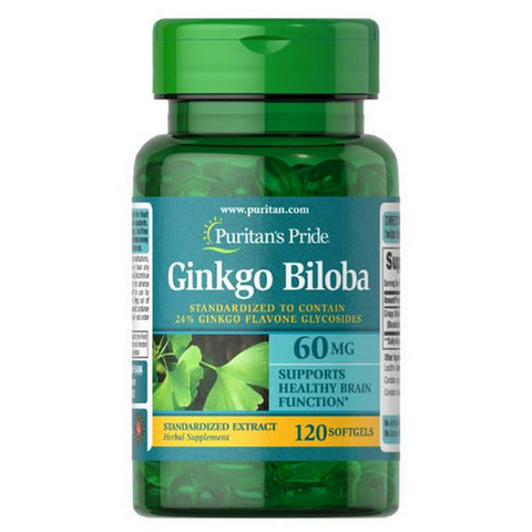 Puritan's Pride, Ginkgo Biloba Standardized Extract, 60 mg, 120 Softgels