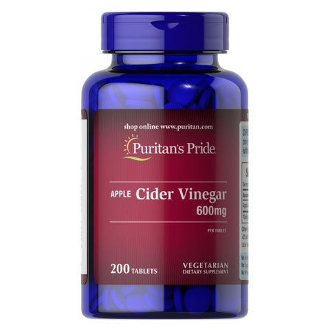 Puritan's Pride, Apple Cider Vinegar, 600 MG, 200 Tablets
