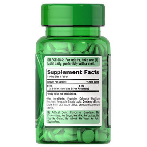 Puritan's Pride, Boron, 3 mg, 100 Tablets