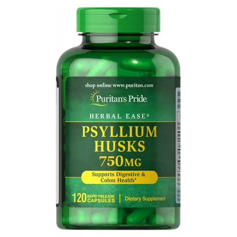 Puritan's Pride, Psyllium Husks, 750 mg, 120 Capsules