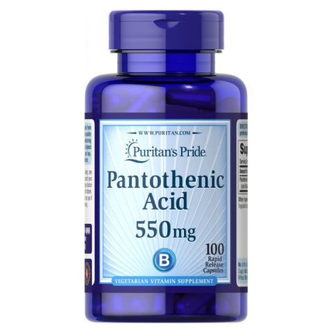 Puritan's Pride, Pantothenic Acid  Rapid Release, 550 mg, 100 Capsules