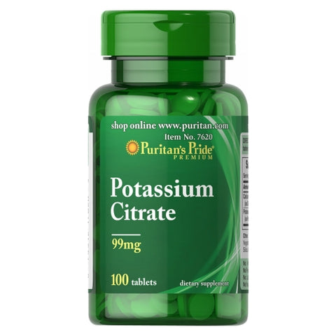 Puritan's Pride, Potassium Citrate, 99 mg, 100 Tablets